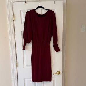 SHEIN Chic Wine Long Sleeve Sweater Dress